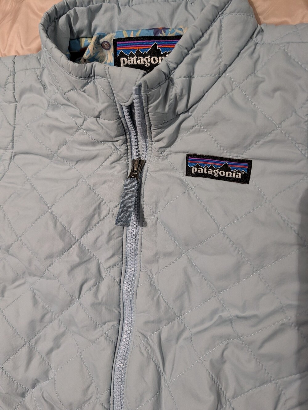 Patagonia Kids Light Blue Quilted Puffer Jacket